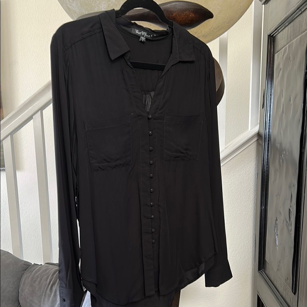 Black Button-Up Womens Shirt/new